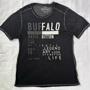 Buffalo David Bitton Men’s Graphic T-Shirt Black XL Authentic Cotton Blend